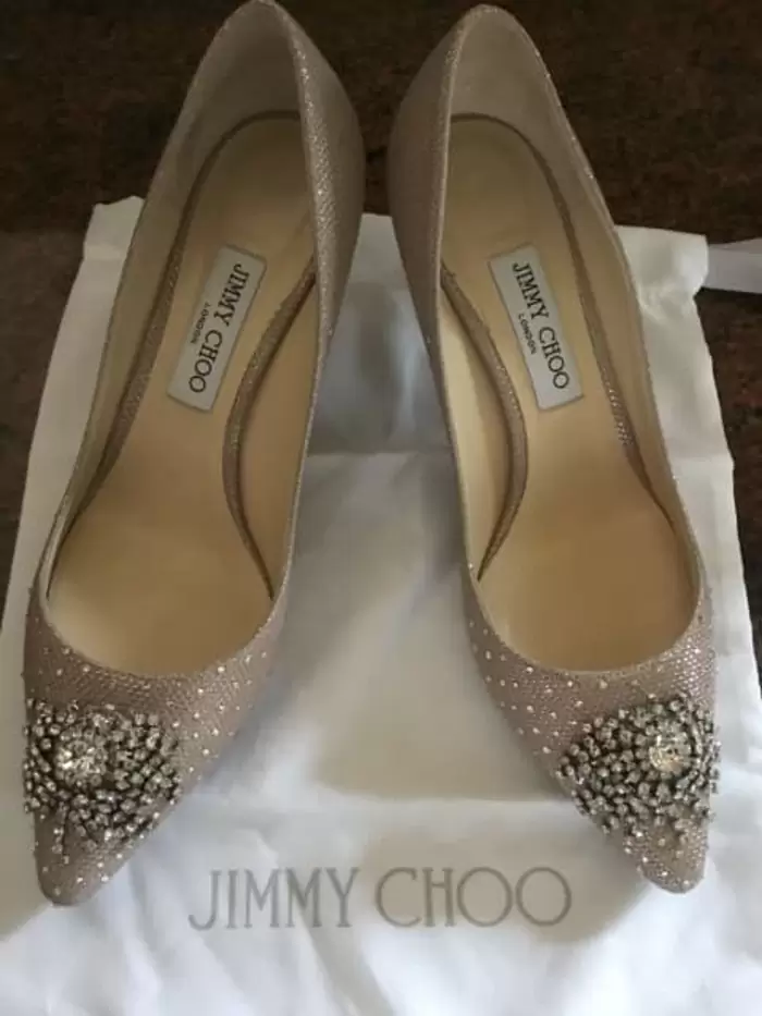 $449 Jimmy choo glamorous ballet pink crystal ladies shoes