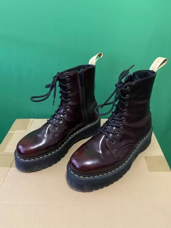 $150 Dr martens jadon ii cherry red zip-up boots mens us10