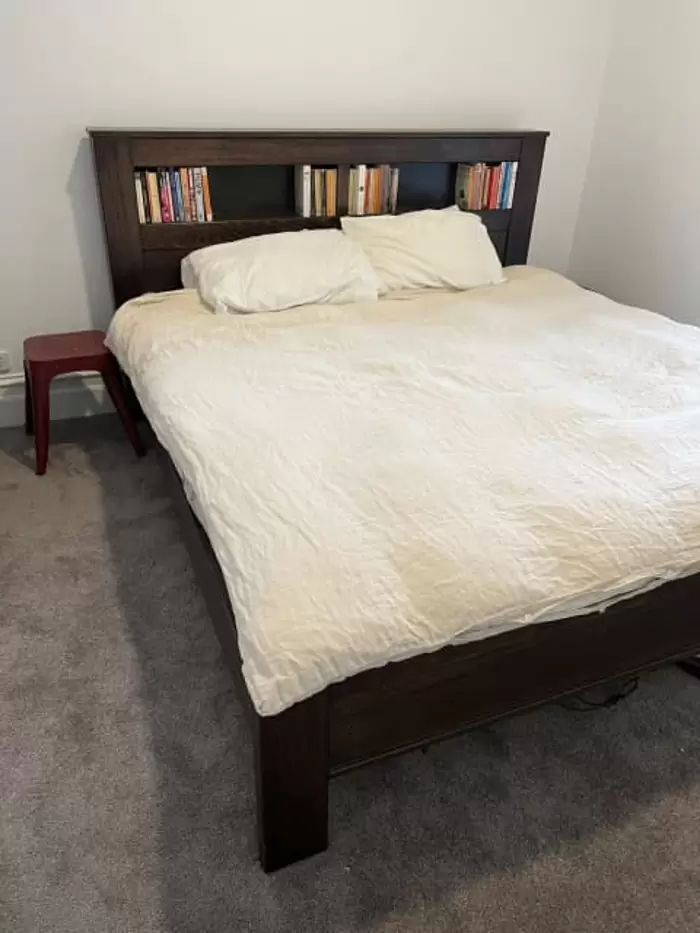 $500 Wooden king bed frame with mattress Forty Winks RRP $6000
