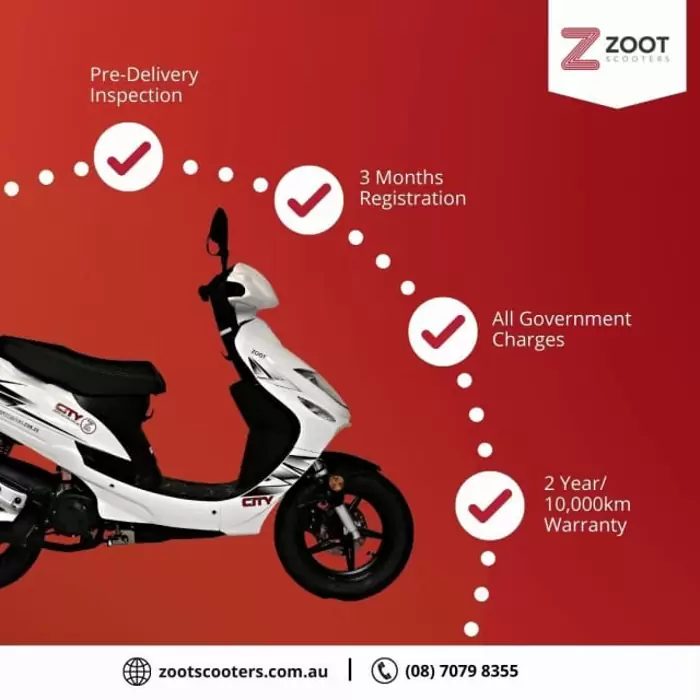 $2,295 50cc Scooter Moped Zoot City Brand New Just Twist & Go includes rego